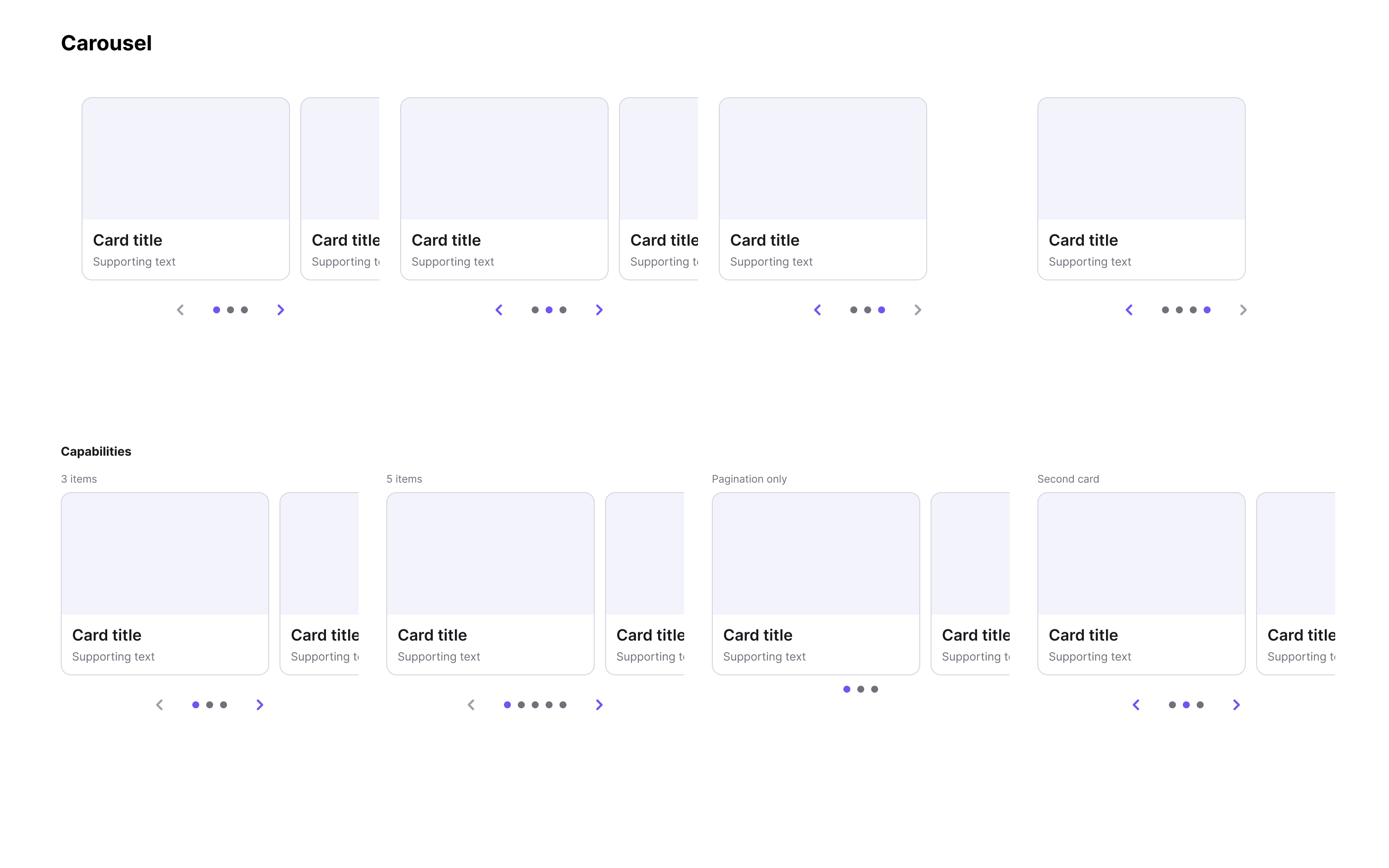 Carousel component showing navigation states