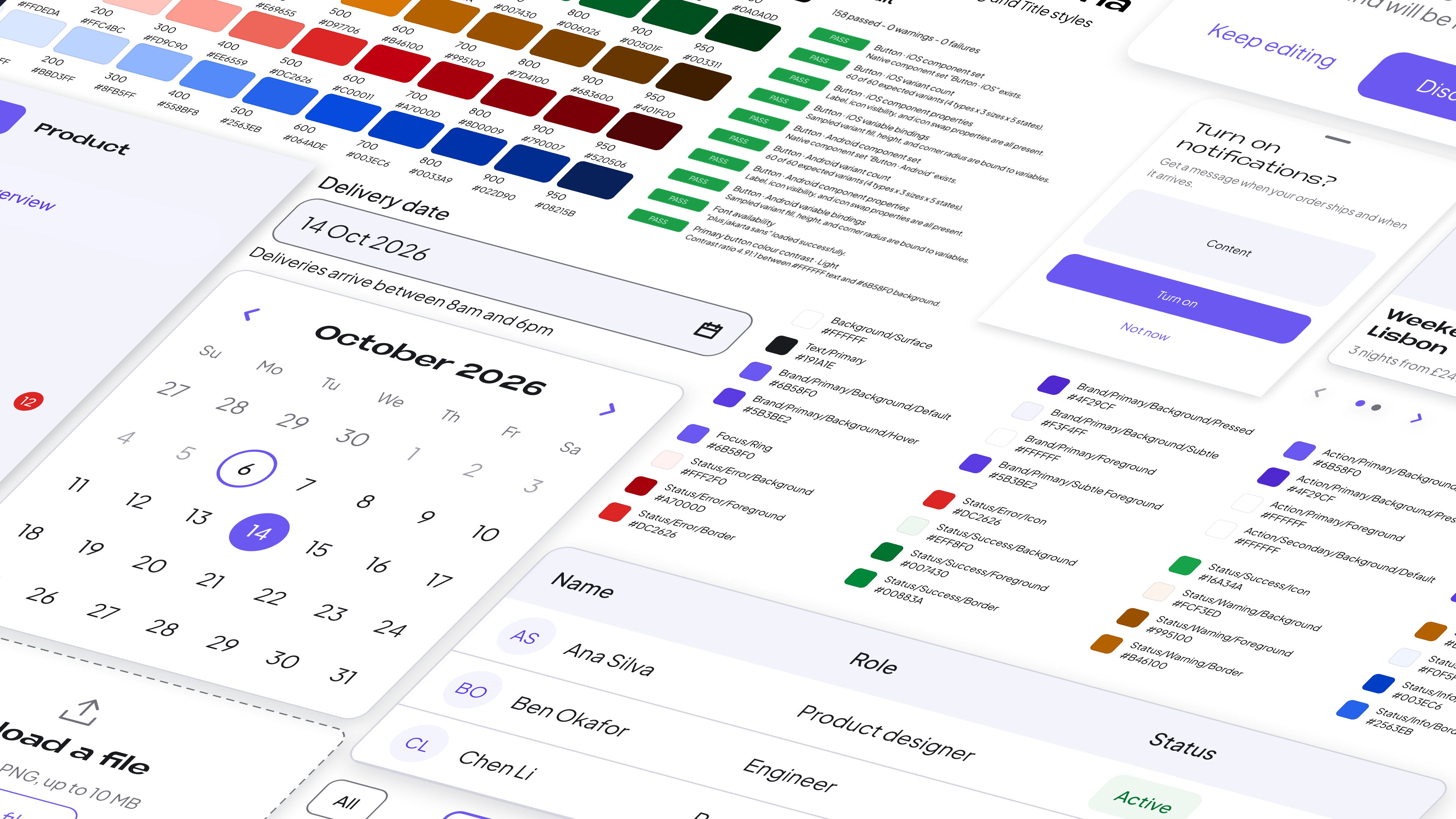 Design System Foundry branded hero featuring generated interface components